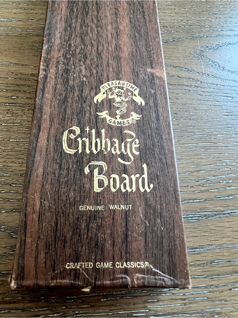 Pleasantime Games Vintage Cribbage Board Genuine Walnut Wood - Picture 2 of 7